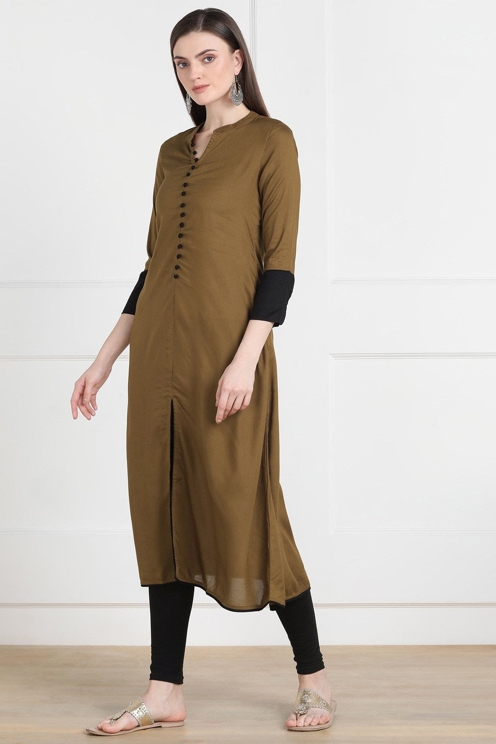 Shop Blended Cotton Solid Kurti Online