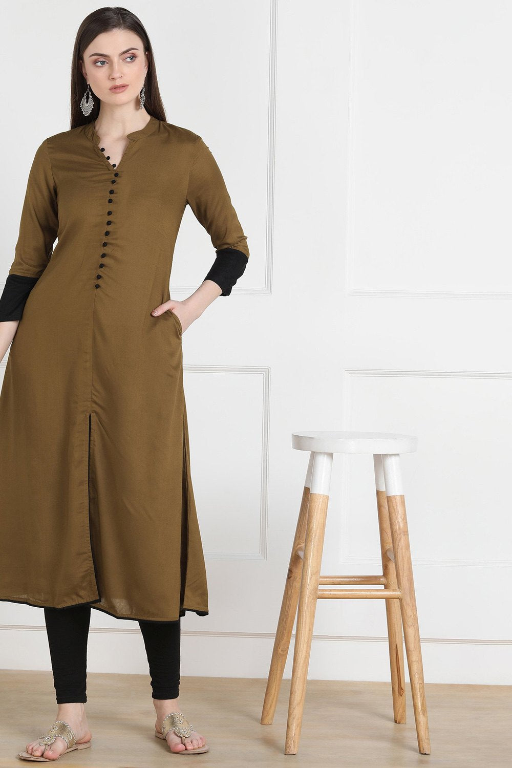 Buy Kurti in Olive Green