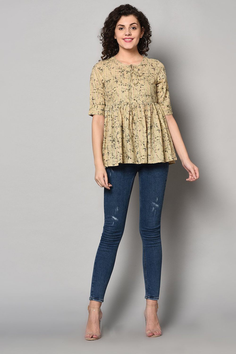 Shop Blended Cotton Floral Top Online