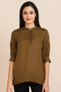 Buy Rayon Solid Top in Brown