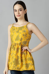 Buy Floral Top in Yellow and Gold