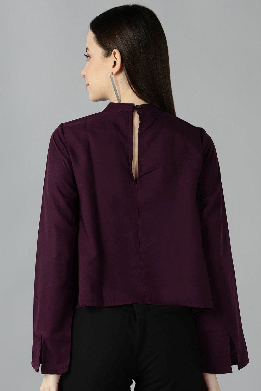 Buy Crepe Top in Wine