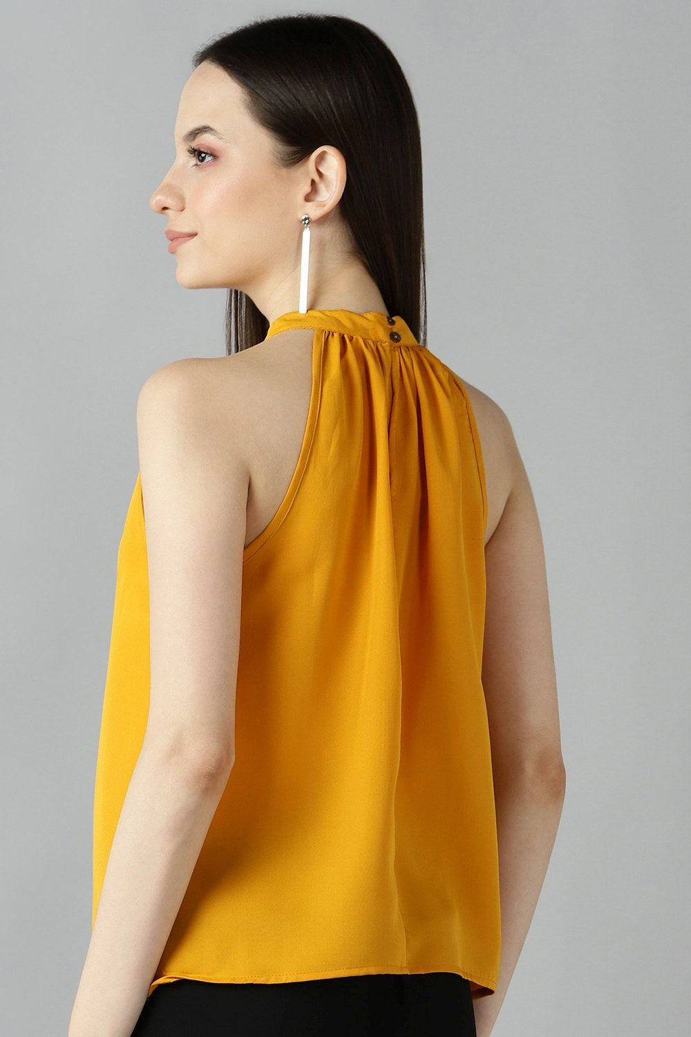 Buy Crepe Top in Yellow