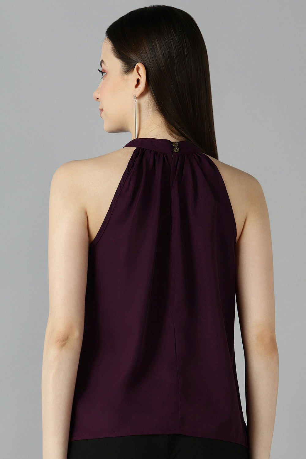 Buy Crepe Top in Wine