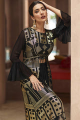 Buy Black georgette resham embroidery Sharara Suit Set Online - Side