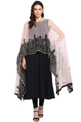 Net Kurta Top In Black