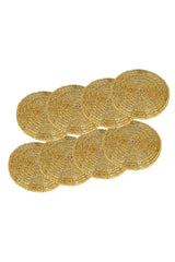 Beads Coaster Golden - Set Of 8