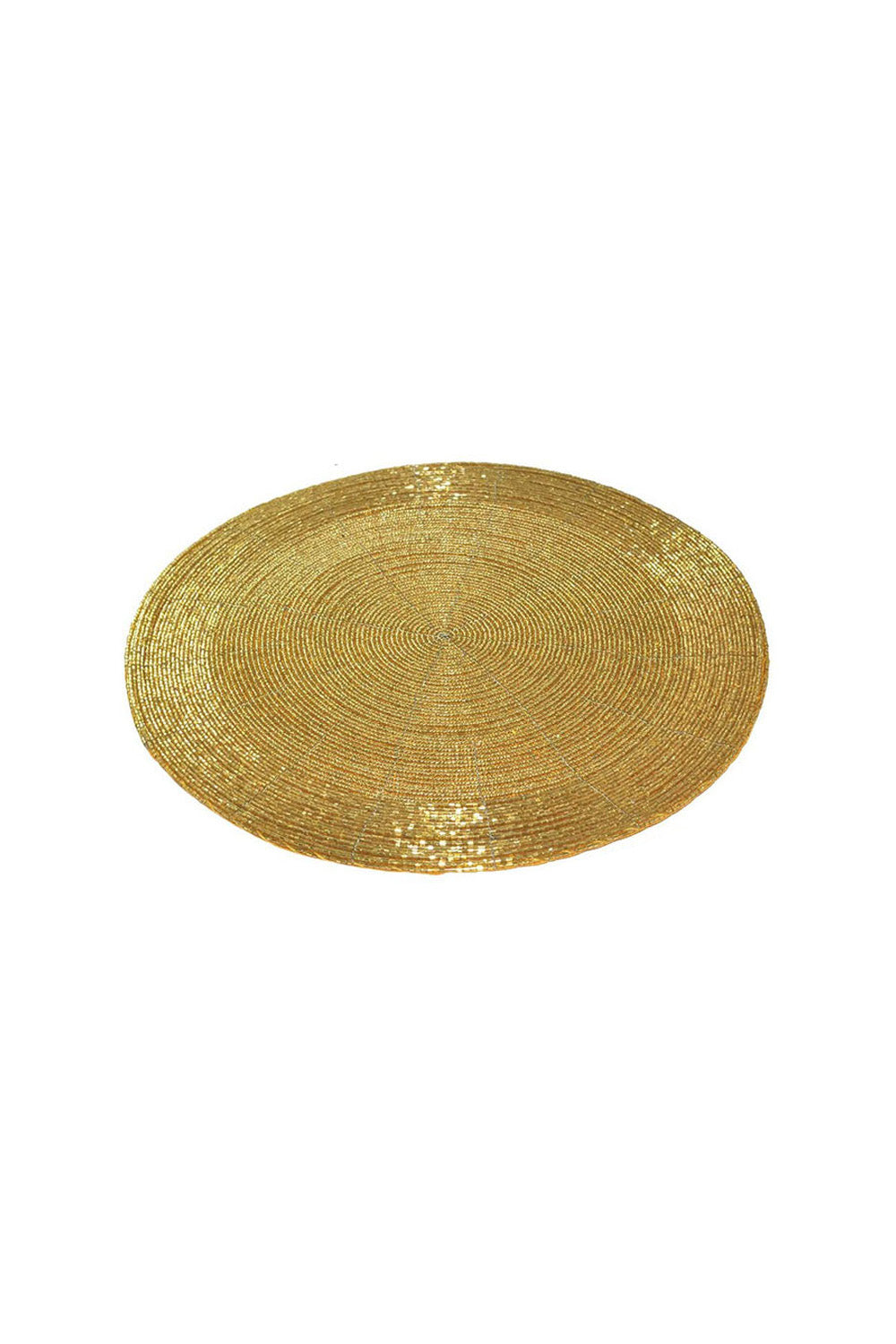 Beads Coaster Golden - Set Of 2