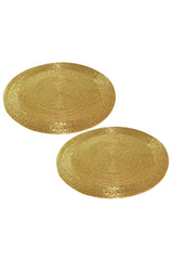 Beads Coaster Golden - Set Of 2